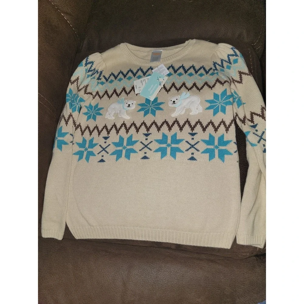 Gymboree winter polar bear Nordic adventure sweater size‎ 8 nwt